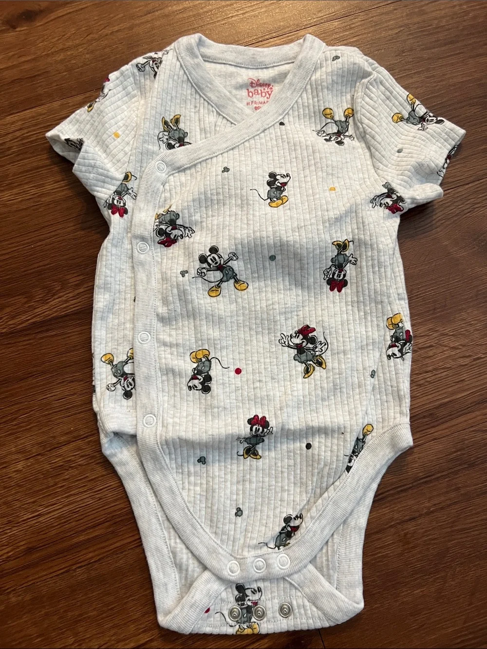 Disney Kids White Mickey & Minnie Ribbed 2 piece set